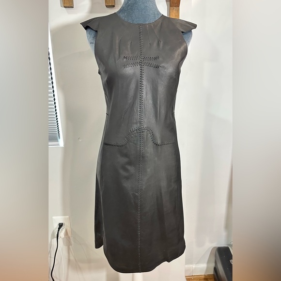 NWT Isabel Marant Robe Blazen Black Leather Dress FR 38 (US 6) - Picture 2 of 16